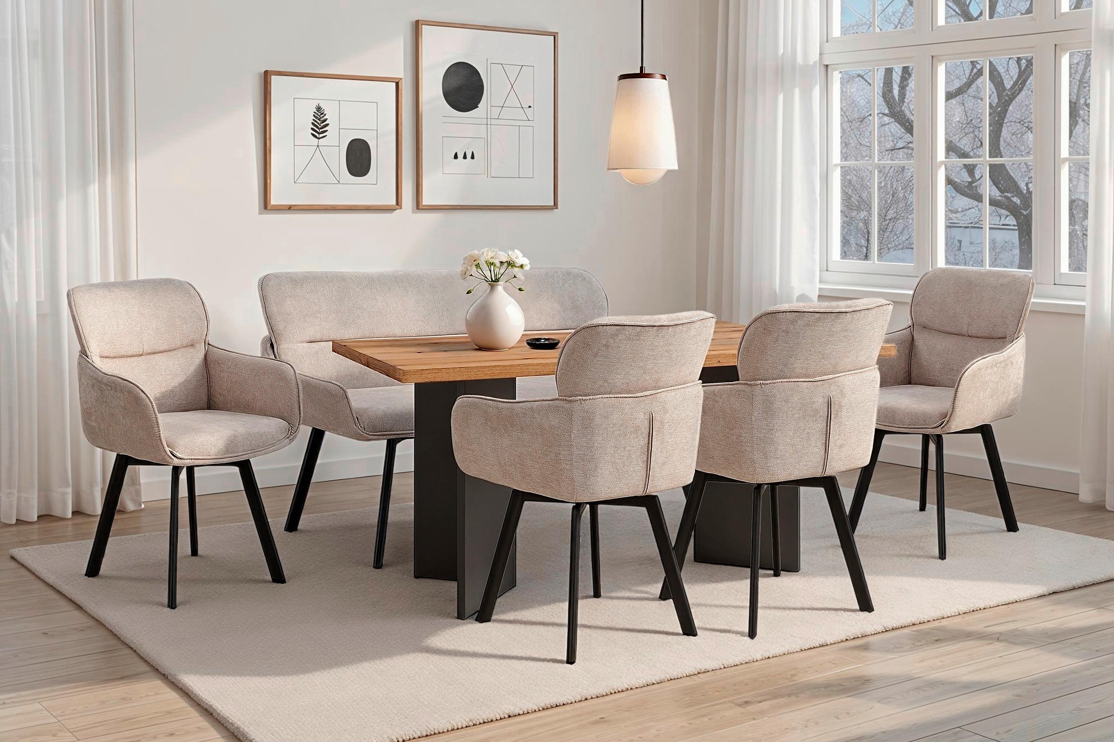 SITZBANK RICO Metall, Textil MID.YOU Möbel > Bänke > Sitzbänke Schwarz