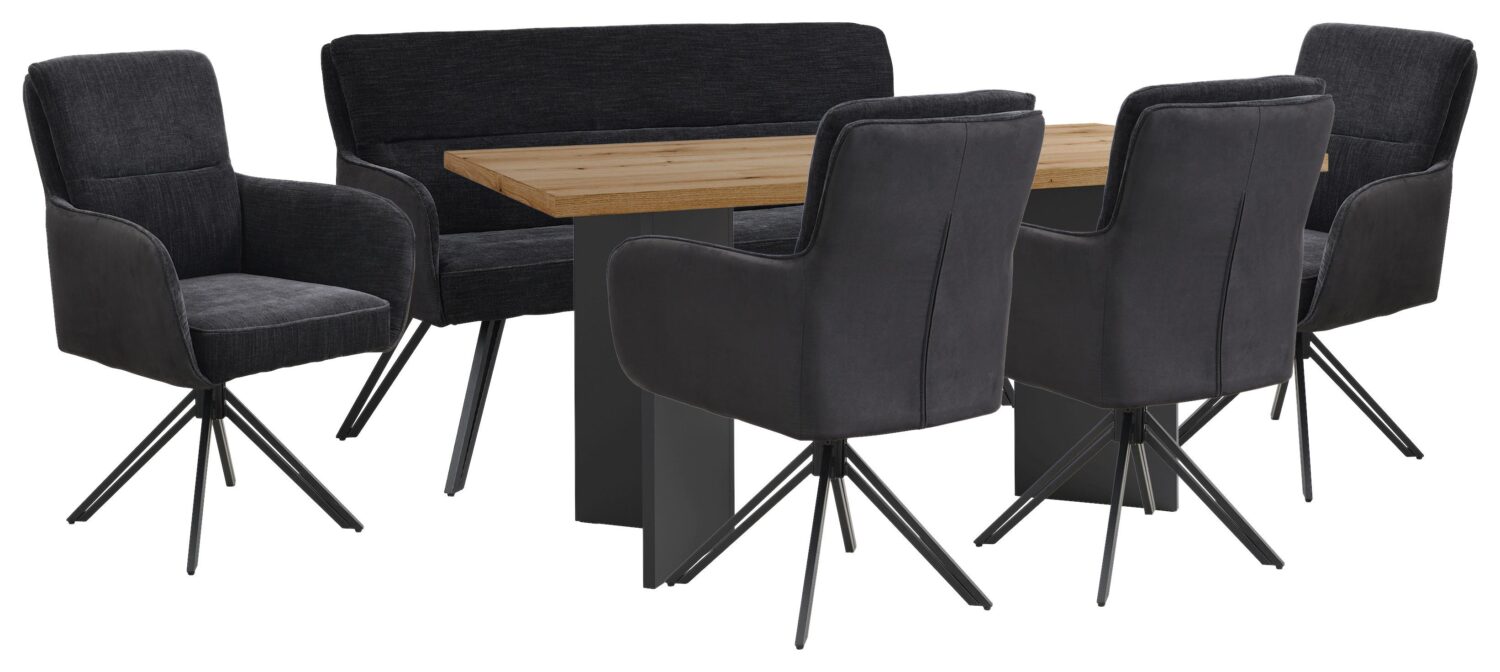 STUHL-SET TINO Metall, Textil MID.YOU Möbel > Stühle > Stuhl-Sets > Esszimmerstühle Sets Schwarz