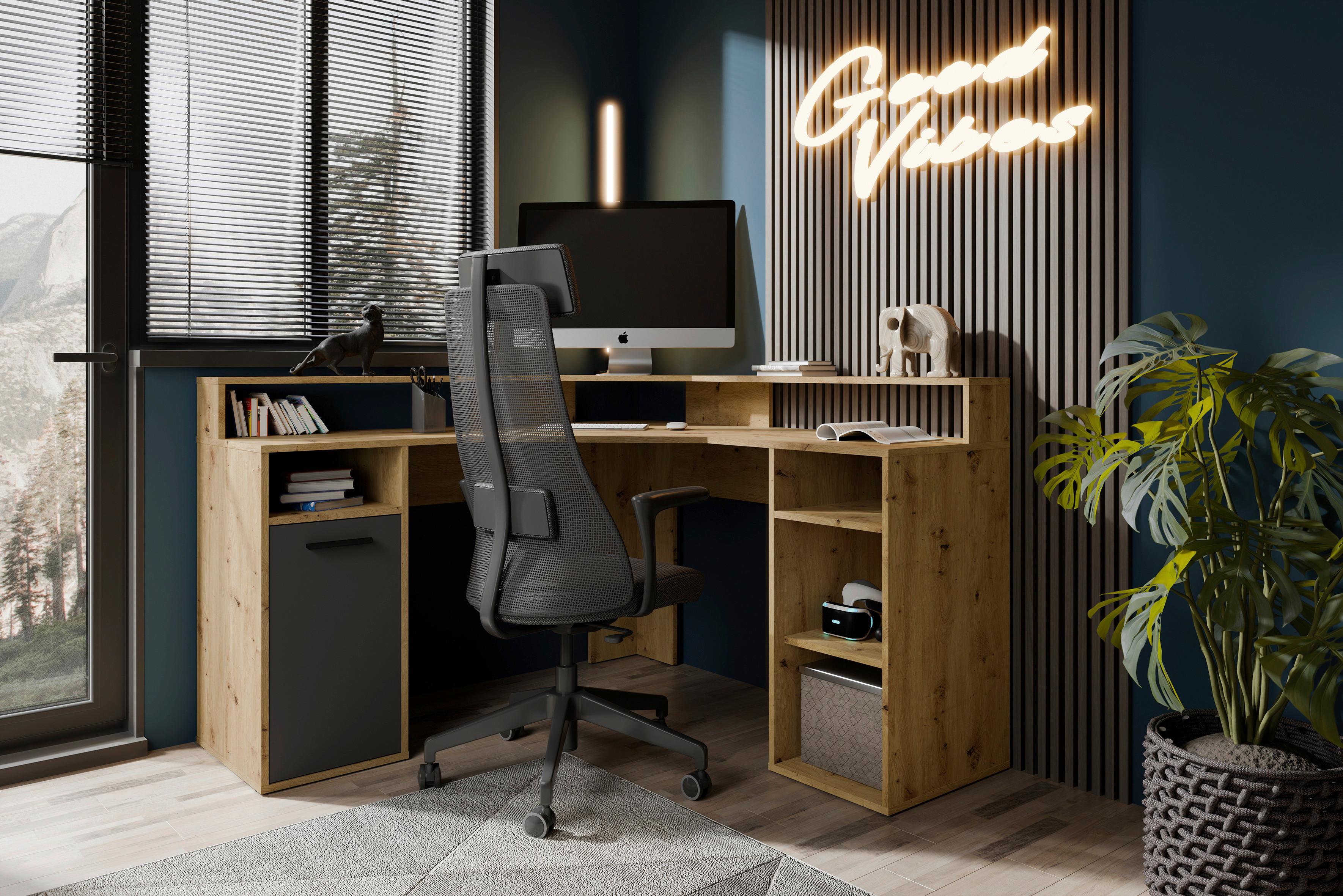 SCHREIBTISCH FOX Holzwerkstoff MID.YOU Möbel > Tische > Schreibtische > Schreibtische Anthrazit