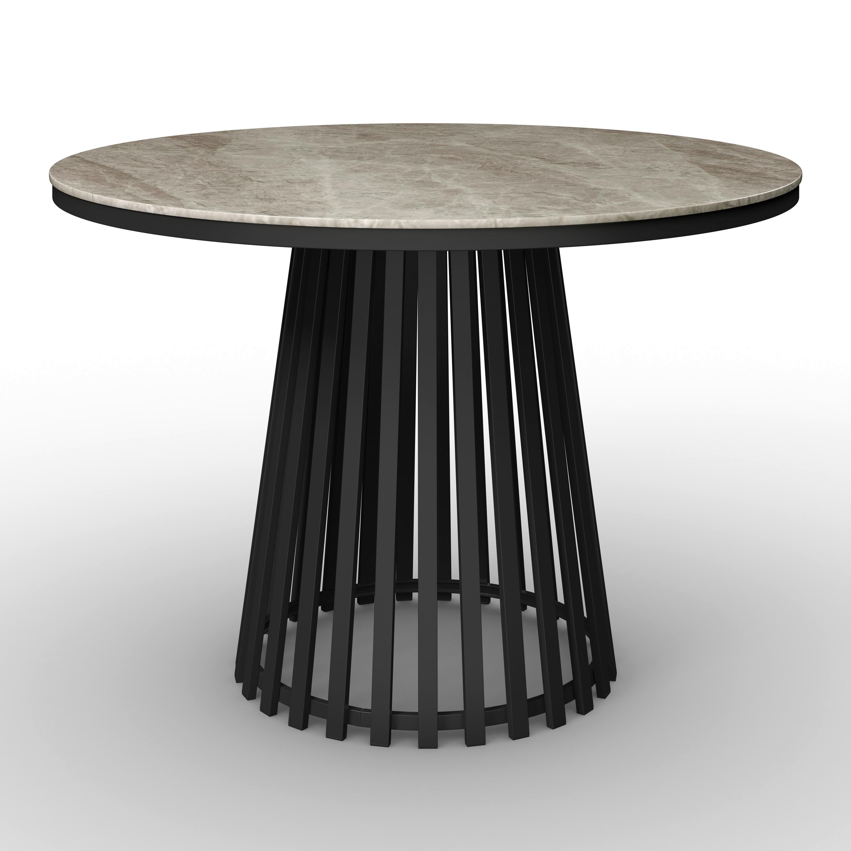 wohnli-moebel-suche-002056003502 Wohnli Möbelsuche - Esstisch Pela Grau/Schwarz MDF rund L/B/H ca. 110/110/75 cm