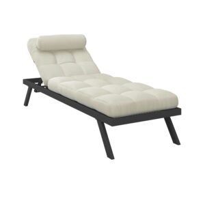 Gartenliege Avola Creme Outdoorstoff/Metall +Abdeckung Metall, Textil Bessagi Garden Garten & Outdoor > Gartenmöbel > Gartenliegen Weiß