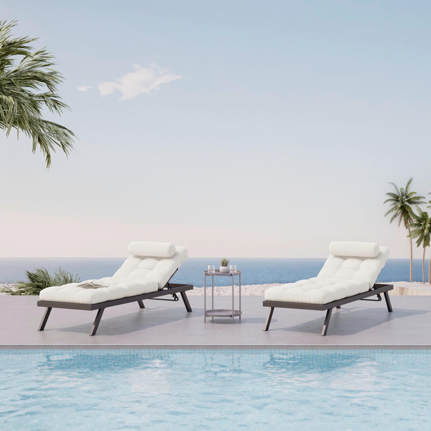 wohnli-moebel-suche-002069001703 Wohnli Möbelsuche - Gartenliege Avola Creme Outdoorstoff/Metall +Abdeckung