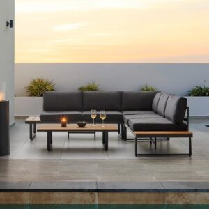 wohnli-moebel-suche-002069002301 Wohnli Möbelsuche - Loungegarnitur-Set Arianna Schwarz Metall/Outdoorstoff