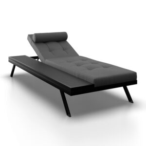 Gartenliege Avolina Dunkelgrau Outdoorstoff/Metall +Abdeckung Metall, Kunststoff, Textil Bessagi Garden Garten & Outdoor > Gartenmöbel > Gartenliegen Grau