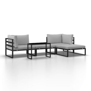 wohnli-moebel-suche-002069005201-1 Loungegarnitur Valentina Grau Metall/Outdoorstoff +Abdeckung Metall, Glas, Textil Bessagi Garden Garten & Outdoor > Loungemöbel > Loungegarnituren Grau