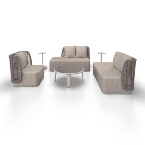 wohnli-moebel-suche-002069006201-1 Loungegarnitur Marino Hellgrau Metall/Outdoorstoff +Abdeckung Metall, Kunststoff, Textil Bessagi Garden Garten & Outdoor > Loungemöbel > Loungegarnituren Grau