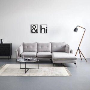 wohnli-moebel-suche-002097003802-1 Wohnlandschaft Sandro Hellgrau Samt Holz, Metall, Textil Bessagi Home Möbel > Sofas & Couches > Wohnlandschaften > Ecksofas Grau