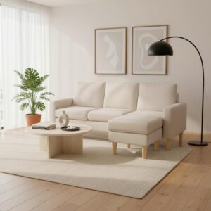 wohnli-moebel-suche-002097004801-1 Wohnlandschaft Neomie Hellgrau Webstoff Holz, Textil Bessagi Home Möbel > Sofas & Couches > Wohnlandschaften > Ecksofas Grau