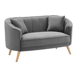 Sofa Hope Grau Samt Holz, Textil Bessagi Home Wohnzimmermöbel Grau