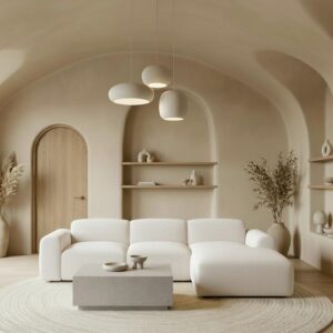 wohnli-moebel-suche-002097005901-1 Wohnlandschaft Marlo Chenille Creme Holz, Textil Bessagi Home Möbel > Sofas & Couches > Wohnlandschaften > Ecksofas > XXL Ecksofas Weiß