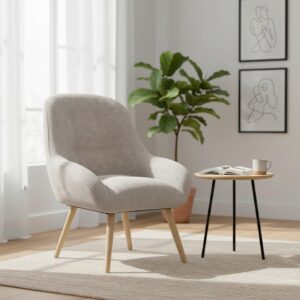 wohnli-moebel-suche-002099000802-1 Sessel Maximilian Beige Webstoff Holz, Metall, Textil Bessagi Home Möbel > Sessel > Polstersessel Grau