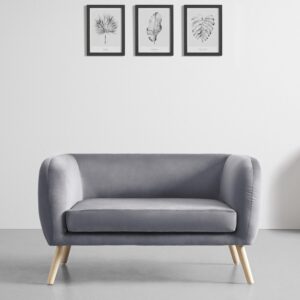 Wohnli Möbelsuche - Sofa Bruno grau Samtbezug B: ca. 124 cm