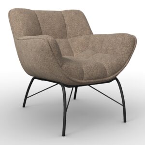 Sessel Robin Bouclé Braun Metall, Textil Bessagi Home Wohnzimmermöbel Braun