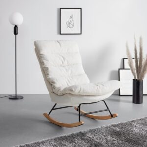 Wohnli Möbelsuche - Schaukelsessel Devin Weiß Webstoff