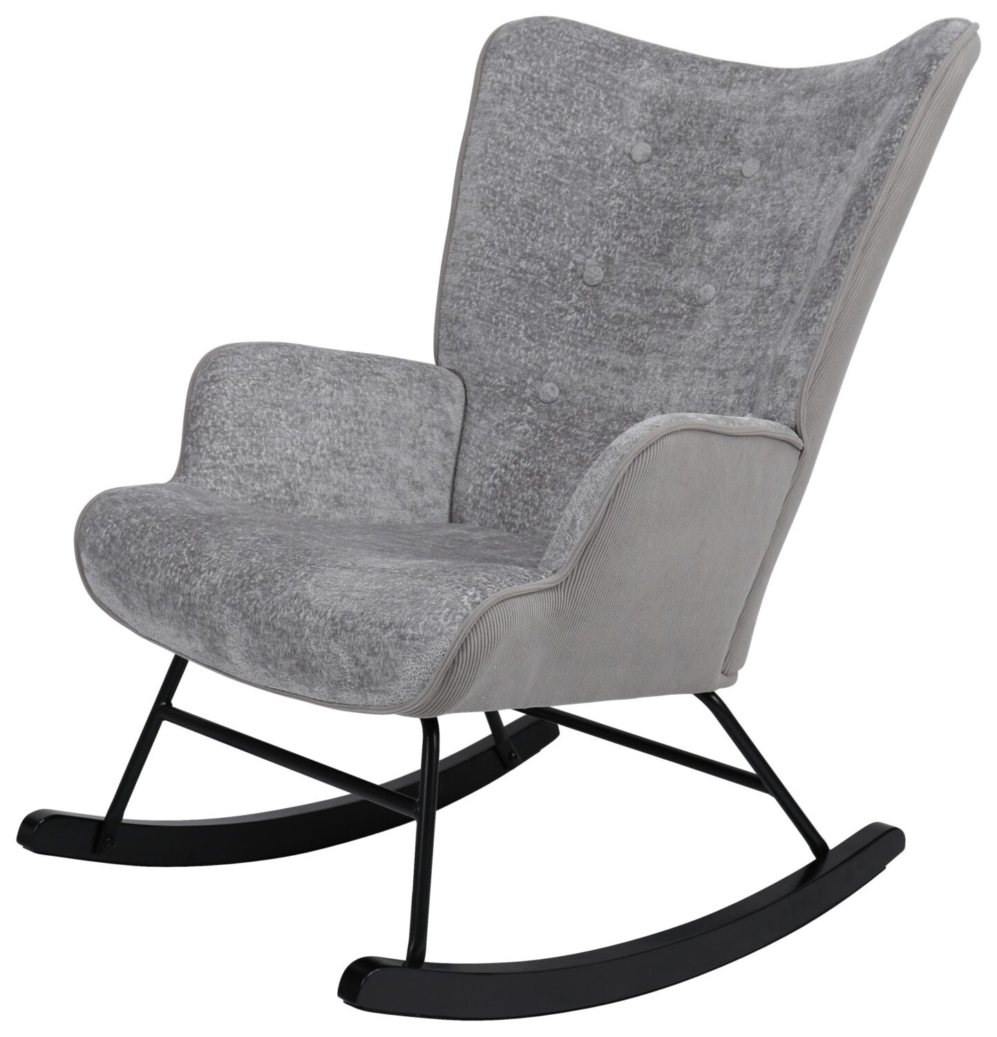 Schaukelstuhl Rock Grau/Schwarz Holz, Metall, Textil Mömax Wohnzimmermöbel Grau