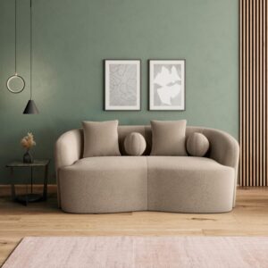 Sofa Julie Chenille Beige Holz, Textil  Wohnzimmermöbel Beige