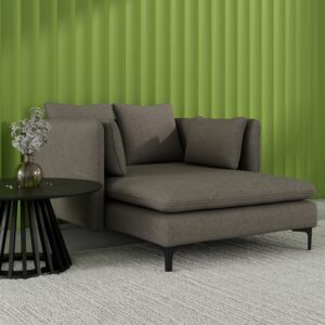 Relaxliege Sandy Chenille Grau Holz, Metall, Textil Bessagi Home Wohnzimmermöbel Grau