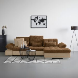 wohnli-moebel-suche-002139003187-1 Wohnlandschaft Sanfino Taupe/Cognac Holz, Textil Premium Living Möbel > Sofas & Couches > Wohnlandschaften Taupe