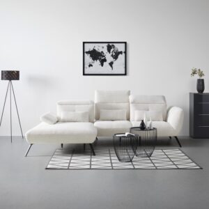 Wohnlandschaft Seattle in Weiß Textil, Holzwerkstoff Premium Living Möbel > Sofas & Couches > Wohnlandschaften > Wohnlandschaften U-Form Weiß