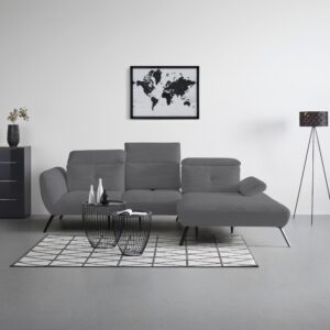Wohnlandschaft Seattle Grau Textil, Holzwerkstoff Premium Living Möbel > Sofas & Couches > Wohnlandschaften > Wohnlandschaften U-Form Grau