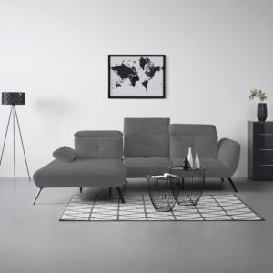 Wohnlandschaft Seattle Grau Textil, Holzwerkstoff Premium Living Möbel > Sofas & Couches > Wohnlandschaften > Wohnlandschaften U-Form Grau