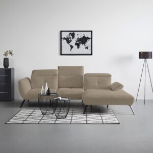Wohnlandschaft Seattle Taupe Textil, Holzwerkstoff Premium Living Möbel > Sofas & Couches > Wohnlandschaften > Wohnlandschaften U-Form Taupe