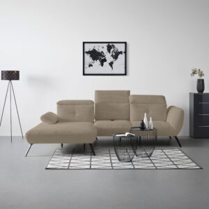 Wohnlandschaft Seattle Taupe Textil, Holzwerkstoff Premium Living Möbel > Sofas & Couches > Wohnlandschaften > Wohnlandschaften U-Form Taupe