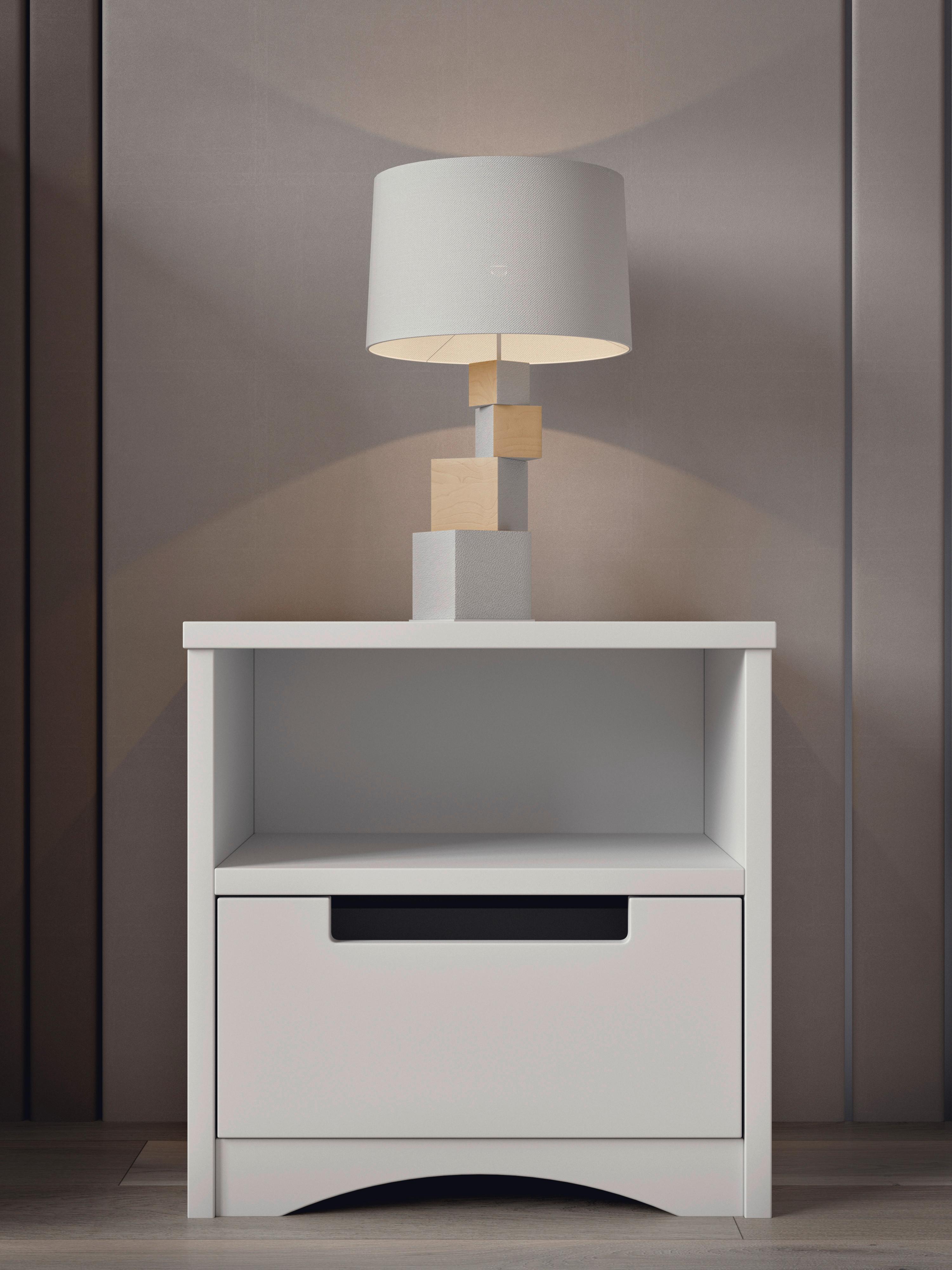 Nachttisch CLASSIC Weiß MDF teilmassiv Holzwerkstoff MID.YOU Möbel > Kommoden & Schubladenschränke > Nachttische Weiß