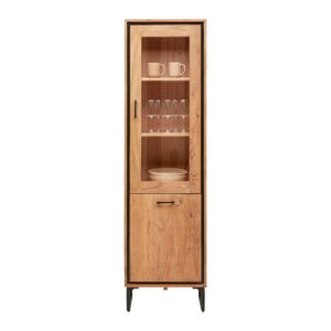 Vitrine Shiva Schwarz/Akaziefarben Holz, Metall Mömax Möbel > Schränke > Vitrinen Schwarz