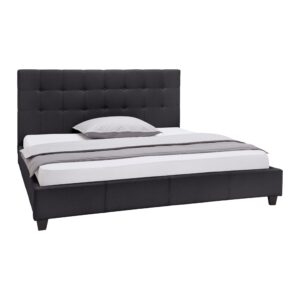 Polsterbett Frederico ca. 180 x 200 cm Schwarz Holz, Metall, Textil Bessagi Home Möbel > Betten > Doppelbetten Schwarz