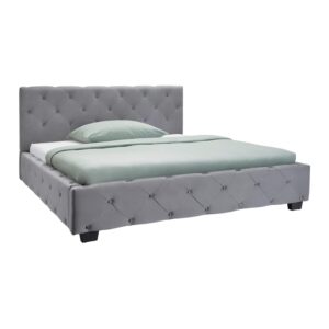 Polsterbett Lina ca. 180x200 cm Grau Holz, Metall, Textil Bessagi Home Möbel > Betten > Doppelbetten Grau