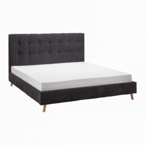 Polsterbett Ronja ca. 180x200 cm Schwarz Holz, Metall, Textil Bessagi Home Möbel > Betten > Doppelbetten Schwarz