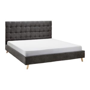Polsterbett Cesaro Dunkelgrau ca. 180x200 cm Holz, Metall, Textil Bessagi Home Möbel > Betten > Doppelbetten Grau