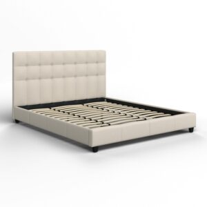 Polsterbett Frederico ca. 180x200 cm Beige Holz, Metall, Textil Bessagi Home Möbel > Betten > Doppelbetten Beige