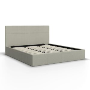 wohnli-moebel-suche-002216003002-1 Polsterbett Yara Hellgrau ca. 180x200 cm Stauraum Holz, Metall, Textil Bessagi Home Möbel > Betten > Doppelbetten Grau