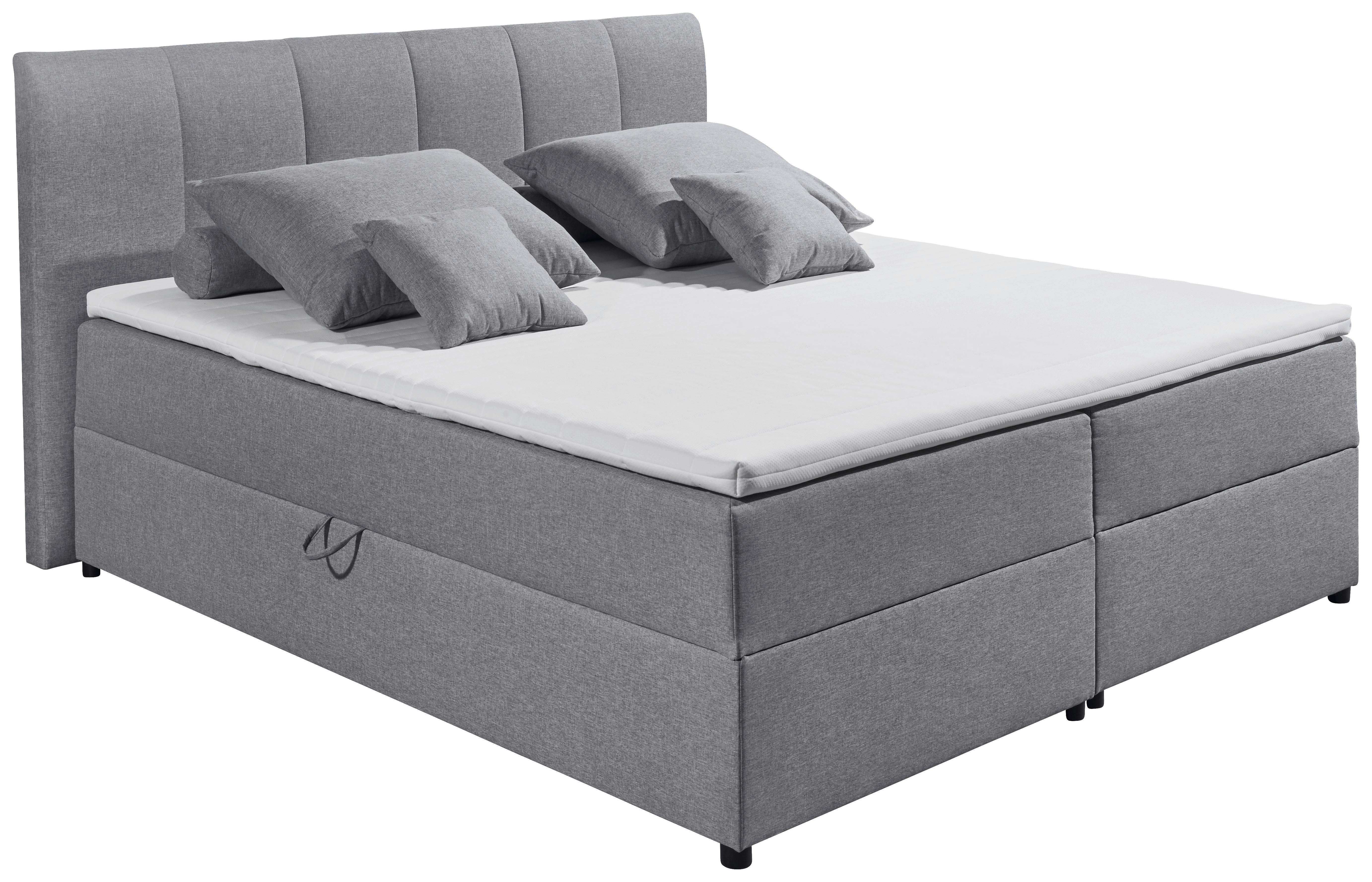 Boxspringbett Granada ca. 180x200 cm Grau Textil MID.YOU Möbel > Betten > Doppelbetten Grau
