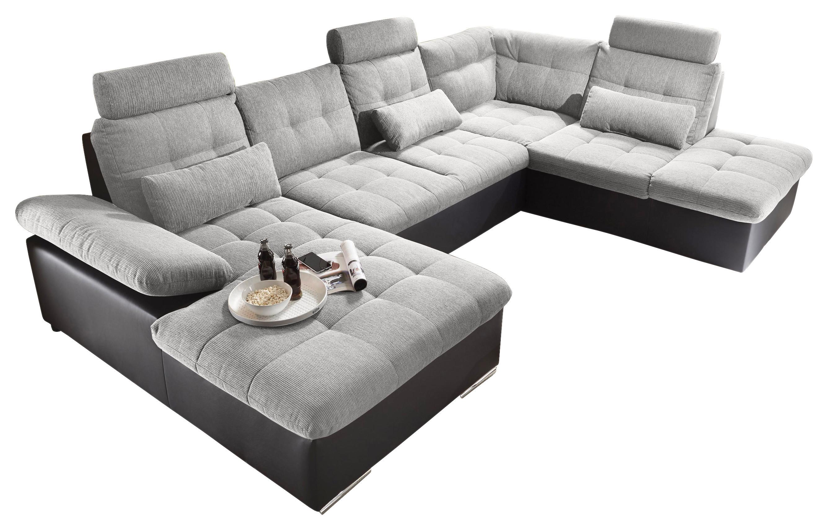 wohnli-moebel-suche-002220017412 Wohnli Möbelsuche - Wohnlandschaft Jakarta U inkl. Kissen Schwarz/Silber