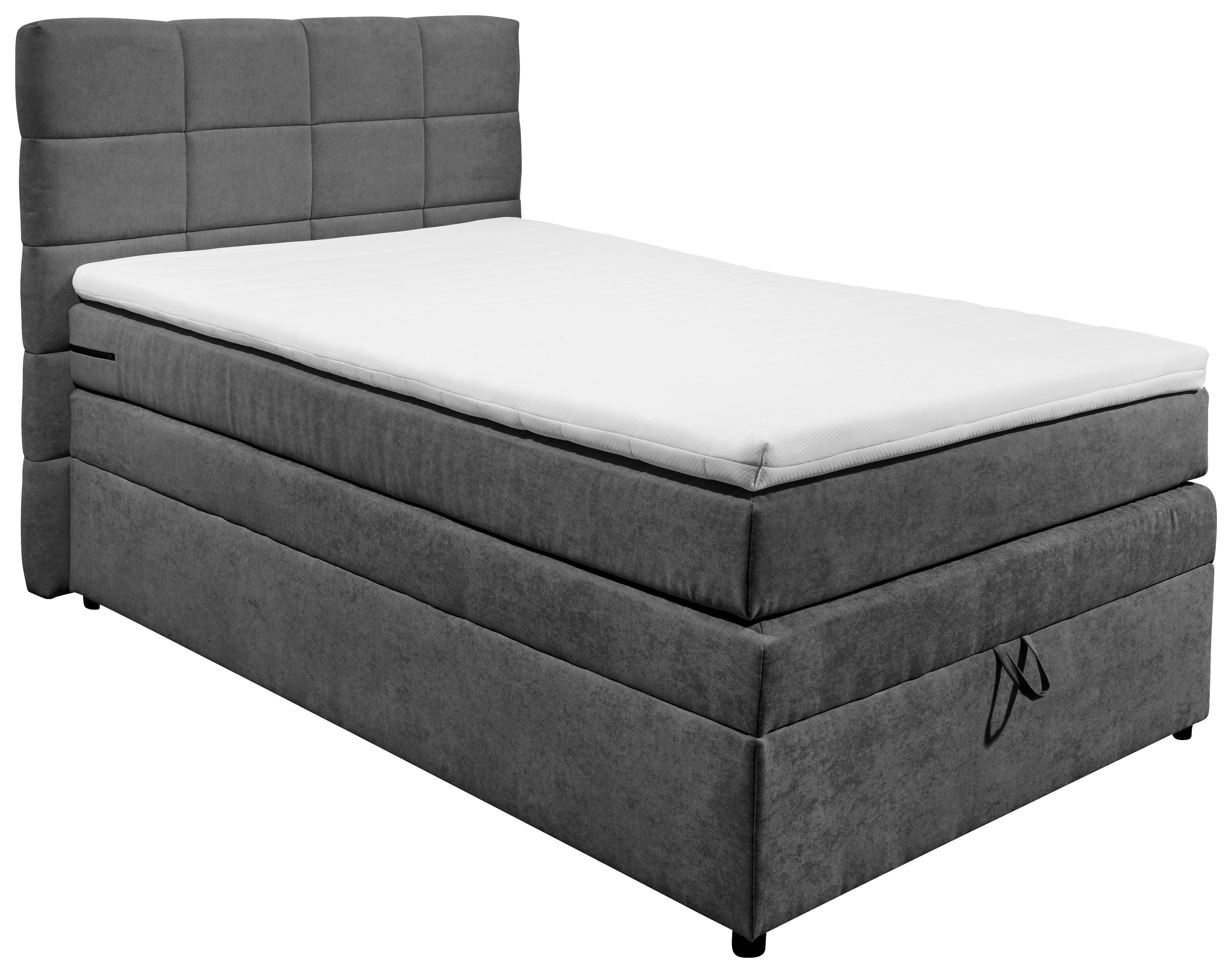 Boxspringbett Tacoma 3 inkl. Topper ca. 120x200cm Anthrazit Kunststoff MID.YOU Möbel > Betten > Boxspringbetten Anthrazit