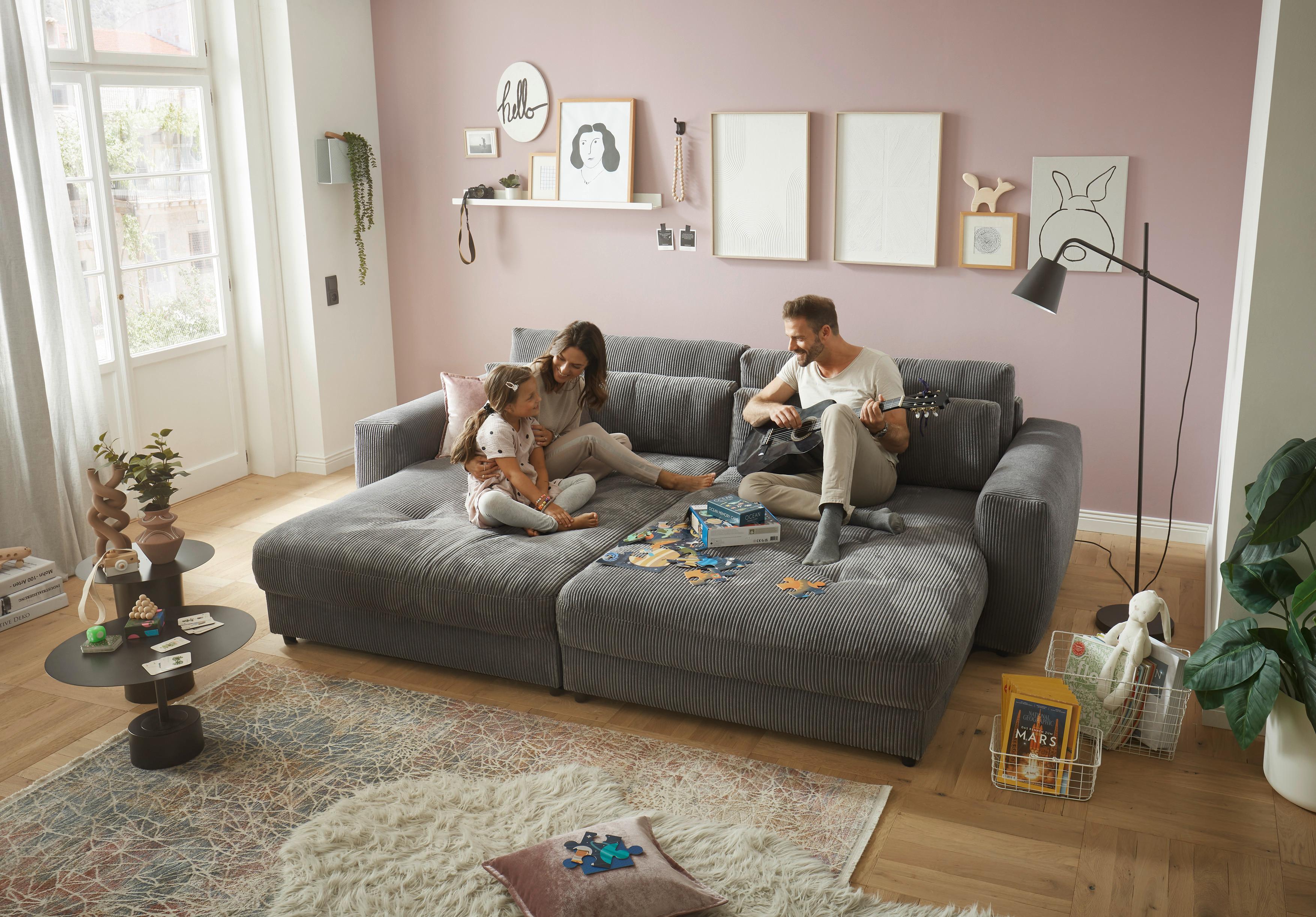 Bigsofa Barura Loveseat ca. 292x194 cm Anthrazit Textil MID.YOU Wohnzimmermöbel Anthrazit