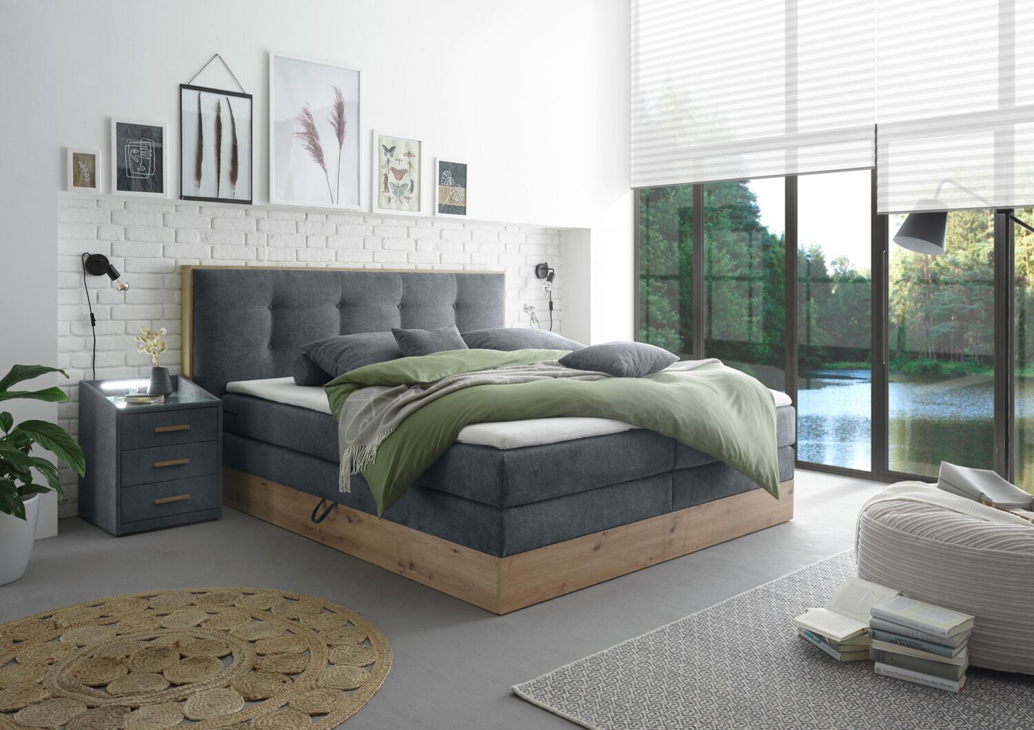 wohnli-moebel-suche-002220039902 Wohnli Möbelsuche - Boxspringbett Preston ca. 180x200 cm Anthrazit