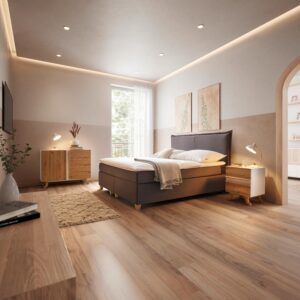 Wohnli Möbelsuche - Boxbett Rina ca. 180x200 cm Grau mit Topper