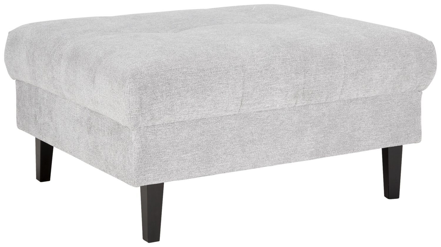 Hocker Boston in Grau Holz, Textil Based Wohnzimmermöbel Grau