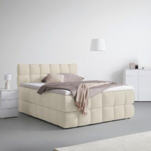 Boxspringbett Bubble Box Taupe ca. 180x200cm Holz, Metall, Textil Premium Living Möbel > Betten > Doppelbetten Taupe