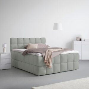 wohnli-moebel-suche-002300018207-1 Boxspringbett Bubble Box Grau ca. 180x200cm Holz, Metall, Textil Premium Living Möbel > Betten > Doppelbetten Grau