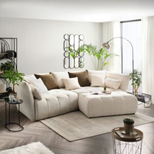 Bigsofa Sofi in Creme Textil Premium Living Möbel > Sofas & Couches > Sofas Weiß