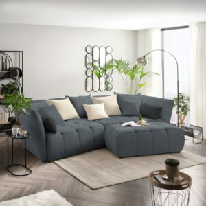 Boxspringsofa Sofi Grau Textil Premium Living Möbel > Sofas & Couches > Sofas Grau
