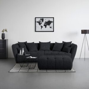 Hocker Sofi Dunkelgrau Textil Premium Living Möbel > Sessel > Hocker Grau