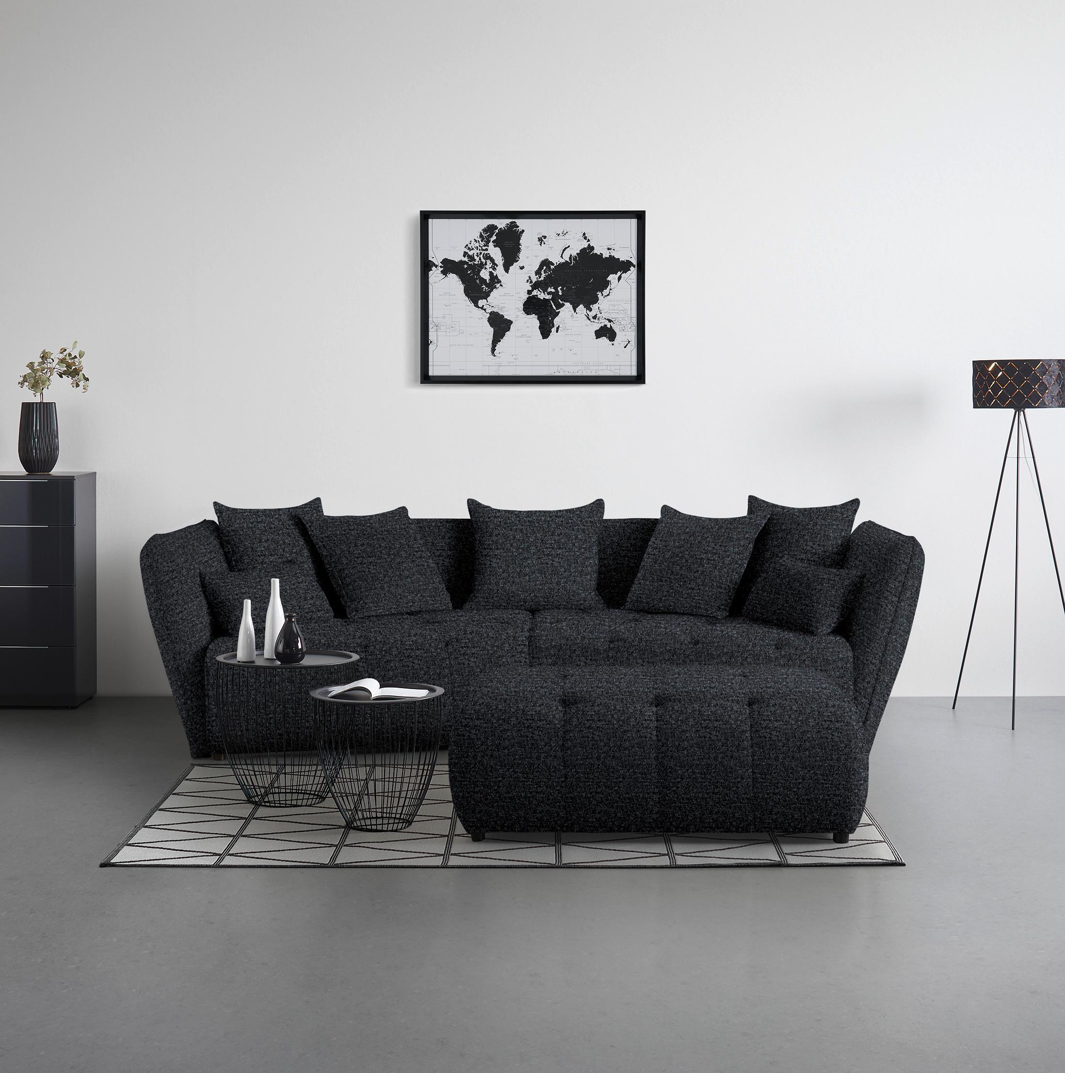 Hocker Sofi Dunkelgrau Textil Premium Living Möbel > Sessel > Hocker Grau