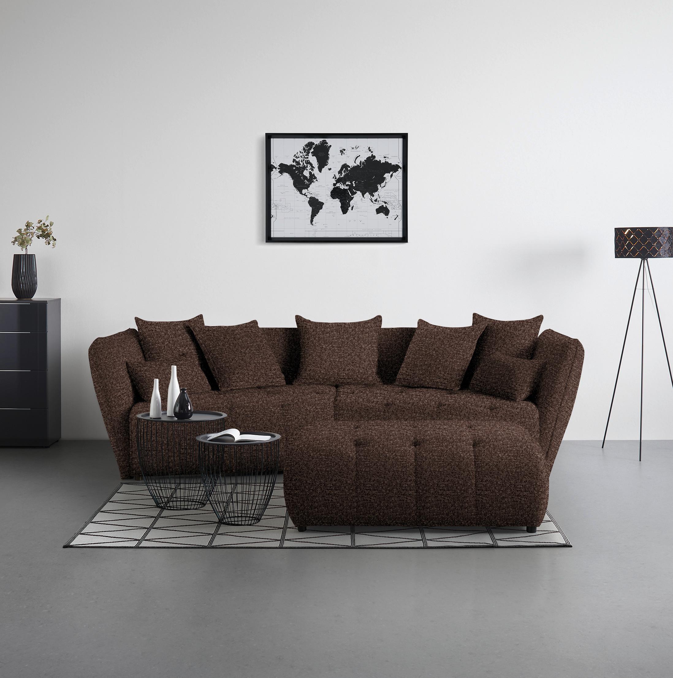 Hocker Sofi Braun Textil Premium Living Möbel > Sessel > Hocker Braun