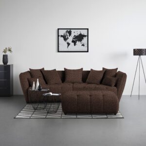 Hocker Sofi Braun Textil Premium Living Wohnzimmermöbel Braun